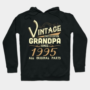 Vintage Grandpa Since 1995 Funny Man Myth Legend Daddy Hoodie
